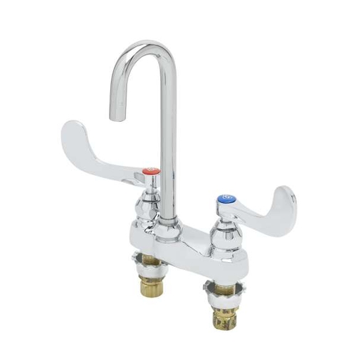 T&S Brass B-0892-FC 4" Deck Mount Mixing Faucet w/ Flow Disc in Swivel Piece