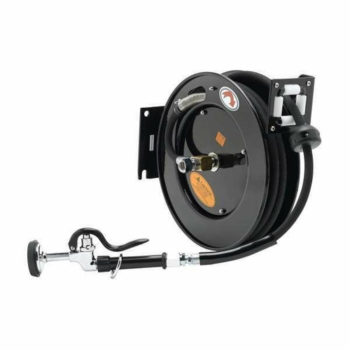 T&S Brass 5HR-232-01-A 35 Foot Open Hose Reel w/ Spray Valve & Reducing Adapter