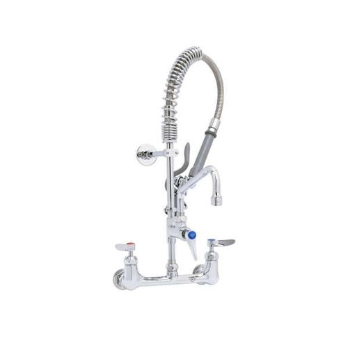 T&S Brass MPY-8WLN-08-CR EasyInstall Wall Mount Mini Pre-Rinse Double Mixing Faucet