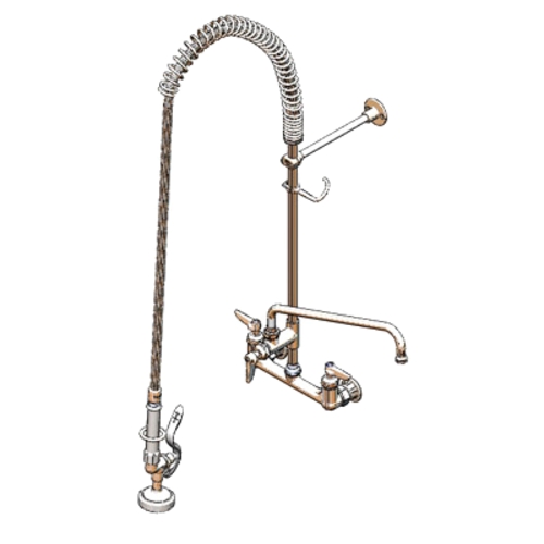 T&S Brass B-0133-01-CR EasyInstall Pre-Rinse Unit w/ 14" Add-On Swing Faucet