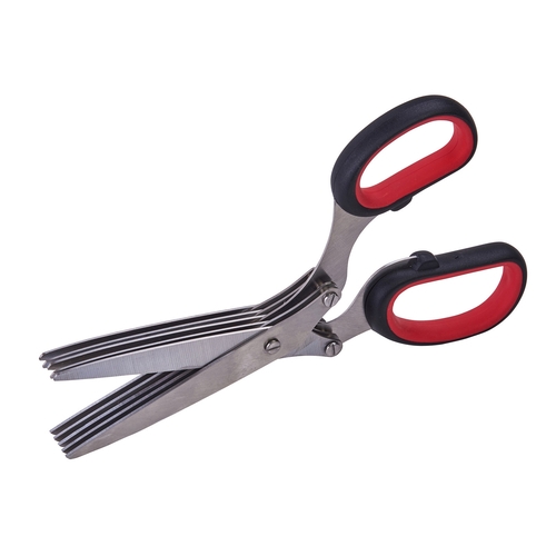 Winco KS-05 7.75" (5) Stainless Steel Bladed Herb Shears w/Rubber Handle