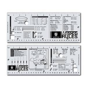 Mercer Culinary M33241 Stainless Steel Two-Sided Measurement Ruler with Guidelines