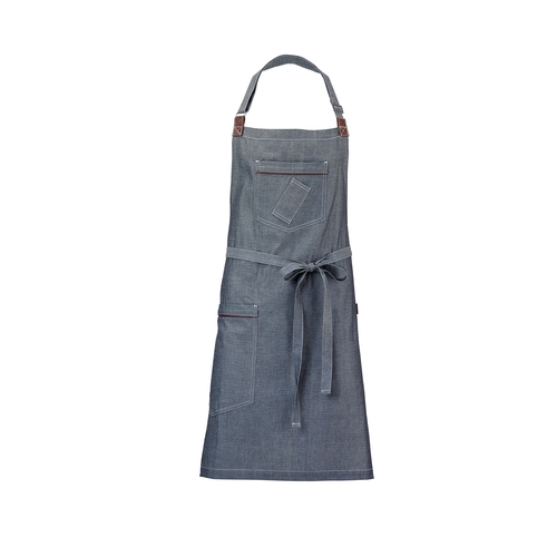 Mercer Culinary M63200DEN Metro Edge Indigo Denim Apron w/ (2) Large Pockets