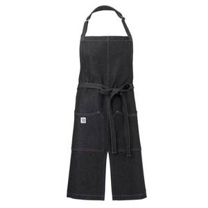 Mercer Culinary M63203BKD Metro Edge Black Denim Apron Split Front w/ 2 Large Pockets