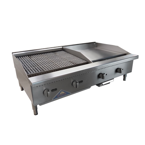 Comstock Castle CS24RB-24G 48" Wide Gas Griddle & Radiant Charbroiler Combo