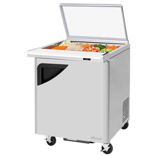 Turbo Air TST-28SD-12-N-GL 28" Wide Mega Top Sandwich Salad Prep Cooler With Glass Lid