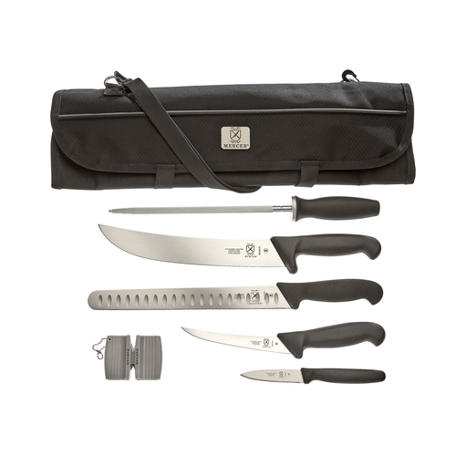 Mercer Culinary M13750 7-Piece BBQ Competition Knife Set w/ Storage Roll