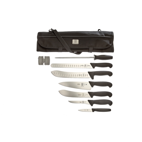 Mercer Culinary M13752 9-Piece BBQ Ultimate Knife Set w/ Storage Roll