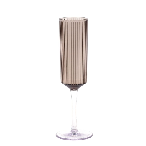 Front of House ACH003GYT23 Gatsby™ Plastic 6 oz. Smoke Champagne Flute - 1 Dozen