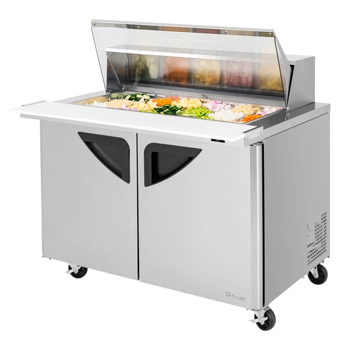 Turbo Air TST-48SD-18-N-CL 48" 18 Pan Mega Top Sandwich Salad Prep Table With Clear Lid