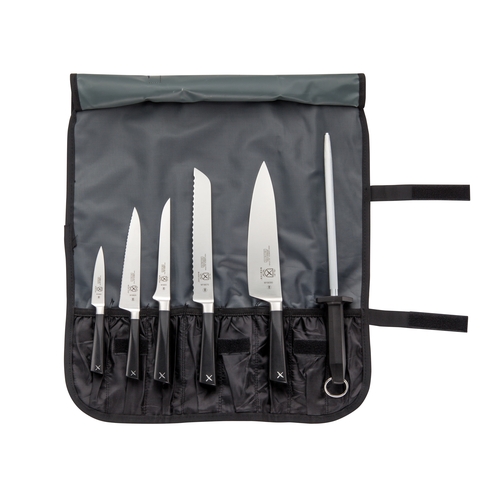 Mercer Culinary M21830 ZüM® 7-Piece German Steel Knife Roll Set w/ Storage Roll