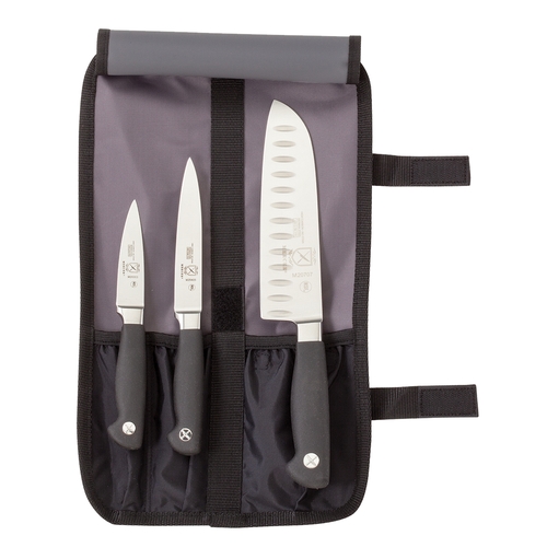 Mercer Culinary M21910 Genesis® 4-Piece Knife Starter Set w/ Heavy Duty Pocket Roll