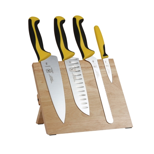 Mercer Culinary M21980YL Millennia® 5-Piece Knife Set w/ Rubberwood Magnetic Board