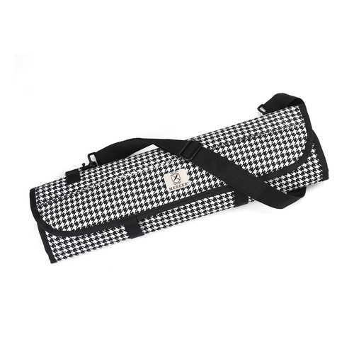 Mercer Culinary M30007HT Hounds Tooth Heavy-Duty Hook-and-Loop 7- Knife Storage Roll