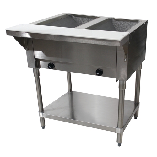 Advance Tabco HF-2G-NAT 32" 2 Well Natural Gas Hot Food Table w/ Stainless Steel Top