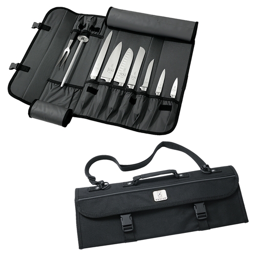 Mercer Culinary M30110M Black Heavy-Duty Hook-and-Loop 10-Knife Storage Roll