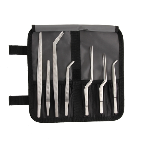 Mercer Culinary M35154 Precision Plus™ 8-Piece Plating Tongs Set w/ Heavy Duty Roll