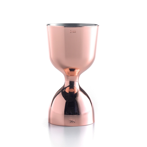 Mercer Culinary M37006CP Barfly Heavy Duty Copper Plated 1 & 2 oz.Straight Rim Jigger