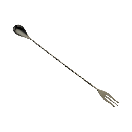 Mercer Culinary M37015BK Barfly 12.4" Stainless Steel Twisted Bar Spoon w/ Fork End