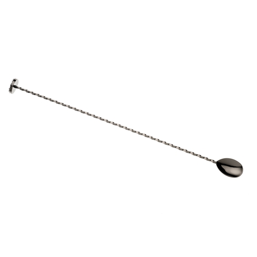 Mercer Culinary M37019BK Barfly 15.7" Stainless Steel Twisted Bar Spoon w/ Muddler