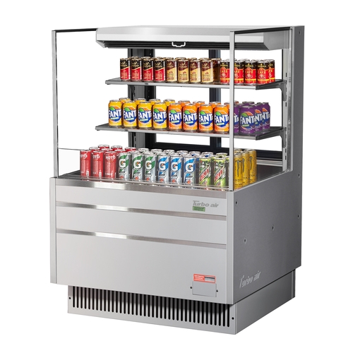 Turbo Air TOM-36L-UFD-S-3S-N 34.75" Wide Horizontal Open Display Merchandiser Cooler