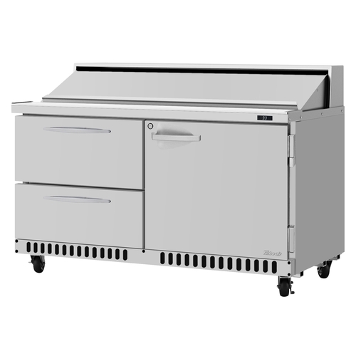 Turbo Air PST-60-D2R(L)-FB-N 60.25" 16 Pan Sandwich Salad Prep Table With Drawers