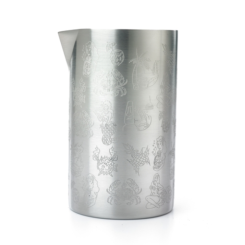 Mercer Culinary M37079 Barfly 21 oz. Stainless Steel Tiki Design Mixing Tin