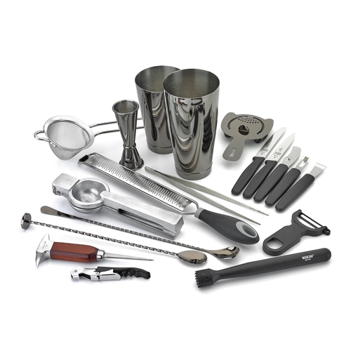 Mercer Culinary M37102BK Barfly 18-Piece Deluxe Stainless Steel Mixology Set