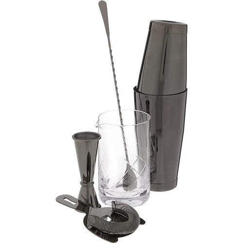 Mercer Culinary M37131BK Barfly® 5-Piece Cocktail Mixing Set w/Gun Metal Black Finish