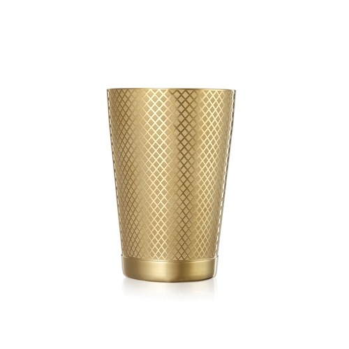 Mercer Culinary M37198GD Barfly 18 oz Diamond Etched Lattice Shaker w/ Capped Bottom