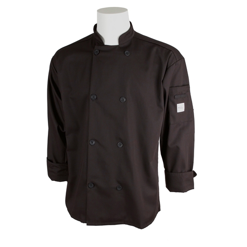 Mercer Culinary M60010BKXS Millennia Unisex Black Long Sleeve Chef Jacket - XS