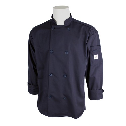 Mercer Culinary M60010NB1X Millennia Unisex Navy Blue Long Sleeve Chef Jacket - XL