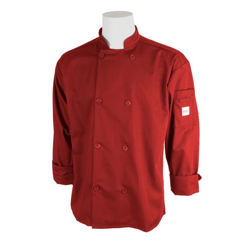 Mercer Culinary M60010RDXS Millennia Unisex Red Long Sleeve Chef Jacket - XS