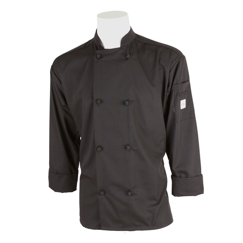 Mercer Culinary M60012BK1X Millennia Unisex Black Long Sleeve Chef Jacket - Extra Large