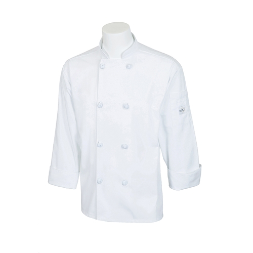 Mercer Culinary M60012WH1X Millennia Unisex White Long Sleeve Chef Jacket - Extra Large