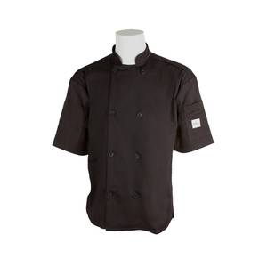 Mercer Culinary M60013BK4X Millenia Series Black Short Sleeve Chef Coat - 4XL