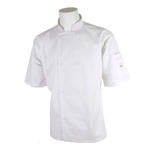 Mercer Culinary M60013WH3X Millenia Series White Short Sleeve Chef Coat - 3XL