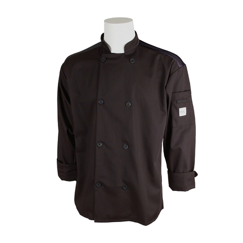 Mercer Culinary M60017BK2X Millenia Air Series Black Long Sleeve Chef Coat - XXL