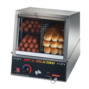 Star 35SSA Hot Dog Machine 170 Hot Dog Steamer & 18 Bun Warmer