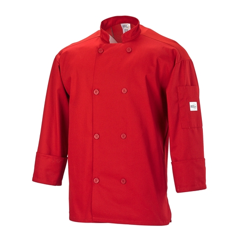 Mercer Culinary M60017RD1X Millenia Air Series Red Long Sleeve Chef Coat - XL