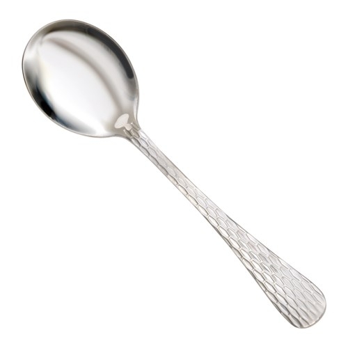 Winco 0023-04 Caspian Medium Weight Stainless Steel Bouillon Spoon - 1 Doz