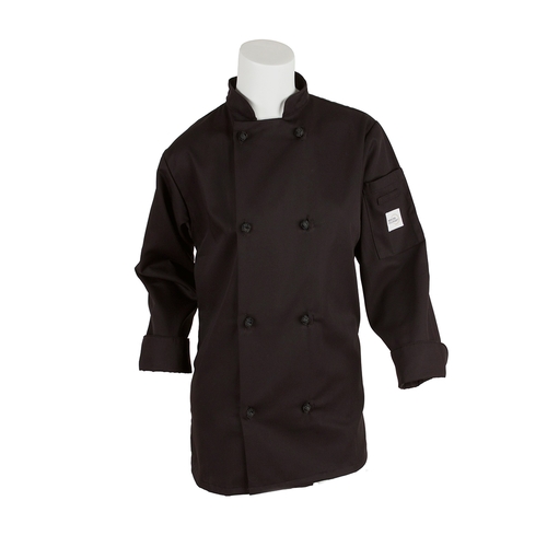 Mercer Culinary M60022BKXS Millenia Series Black Long Sleeve Women's Chef Coat - XS