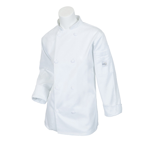 Mercer Culinary M60022WH3X Millenia Series White Long Sleeve Women's Chef Coat - 3XL