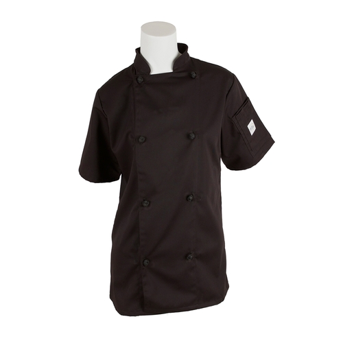 Mercer Culinary M60024BK3X Millenia Series Black Short Sleeve Women's Chef Coat - 3XL