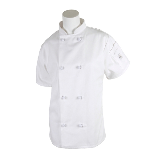 Mercer Culinary M60024WH1X Millenia Series White Short Sleeve Women's Chef Coat - XL