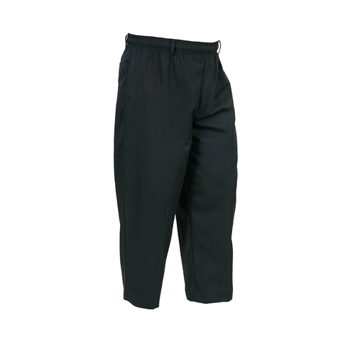 Mercer Culinary M60050BKXS Millennia Unisex Black Cook's Pants w/ Elastic Waist - XS