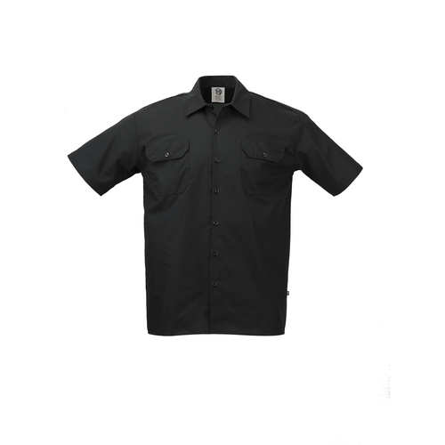 Mercer Culinary M60250BKXS Metro Edge Series Black Unisex Work Shirt w/ Mesh Back - XS