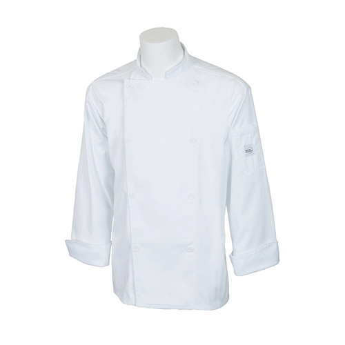 Mercer Culinary M61010WHXS Genesis Unisex White Long Sleeve Chef Jacket - XS