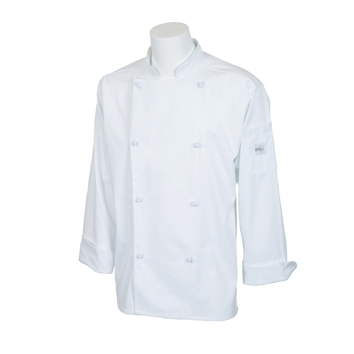 Mercer Culinary M61020WHXS Genesis Unisex White Long Sleeve Chef Jacket - XS