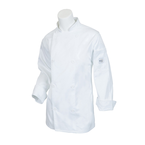 Mercer Culinary M61030WH1X Genesis Women's White Long Sleeve Chef Jacket - XL